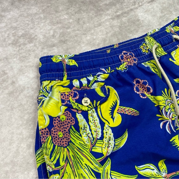 Polo Ralph Lauren Swim Trunks Men's XL Tall Blue Floral Lined Pockets Drawstring - Picture 15 of 16